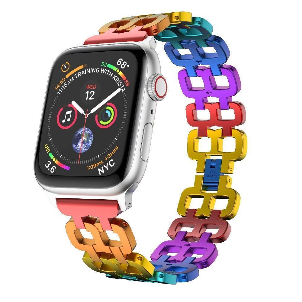 Apple Luxury Rainbow Aluminium Alloy Watch band Strap For Apple Watch 38/40mm 42/44mm Bracelet Strap for Apple Watch Series1 2 3 4