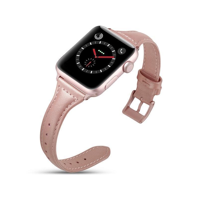 Apple Newest Slim Genuine Leather Strap For Apple Watch 4 Band 40mm 44mm iWatch Sport Wristband For Apple Watch 42mm 38mm 2019
