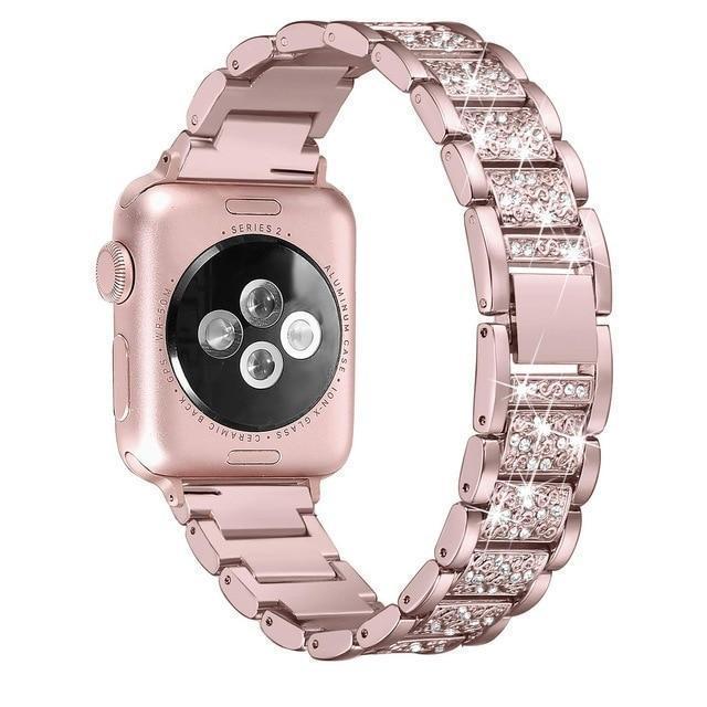 Apple pink / 38mm/40mm Apple Watch bling band, women Diamond rhinestone stainless steel strap bracelet, iWatch series 5 4 3 , 40mm 44mm 38mm 42mm