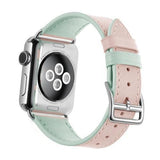 Apple pink / 38mm/40mm Faux Leather bracelet strap for apple watch band 42mm 38mm 4 44mm 40mm double colors correa watchband for iwatch belt 3/2/1 US fast shipping