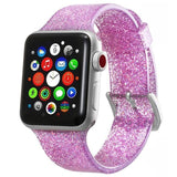 Apple pink / 38mm/40mm Sport Soft glitter Silicone Strap For Apple Watch Series 4 3 2 1 44mm 40mm 42mm 38mm Band Replacement Strap Wristband For iWatch Band - US Fast shipping