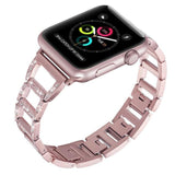 Apple pink / 38mm and 40mm Apple Watch Series 5 4 3 Band, Women Stainless Steel Hollow breathable Diamond Bracelet strap for 38mm, 42mm, 40mm, 44mm - US Fast shippping
