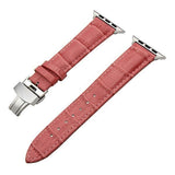 Apple Pink / 38mm Faux Leather Watchband for 38mm 40mm 42mm 44mm iWatch Apple Watch Series 4 3 2 1 Band Butterfly Buckle Strap Bracelet
