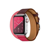 Apple pink / 38mm Leather strap For apple watch band 42mm 38mm iWatch band 44mm 40mm Double Tour bracelet watchband Apple watch 4 3 21 Accessories ( US Fast Shipping)