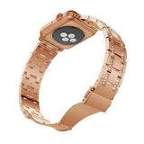 Apple Pink gold / 38mm Apple Watch Series 5 4 3 2 Band, Stainless Steel Strap Women Rhinestone round Diamonds cz Bracelet for iWatch Band  38mm, 42mm, 40mm, 44mm