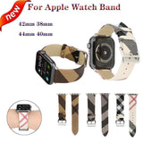 Apple Plaid Pattern Leather Bracelet strap For Apple Watch band 4 44/40mm women/men watches wristband For iwatch series 3 2 1 42/38mm