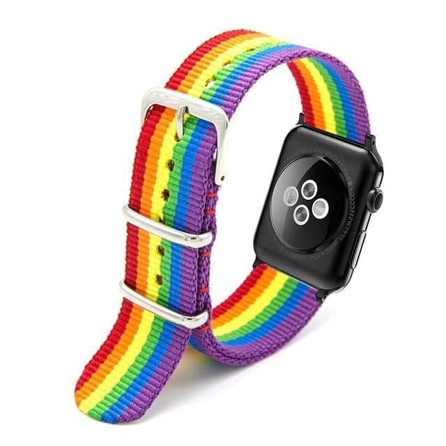 Apple Rainbow / 44mm Woven Nylon Band Watchband For Apple Watch 3 42mm 38mm fabric-like strap iwatch 3/2/1 wrist band nylon watchband belt