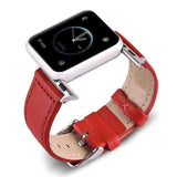 Apple Red / 38mm/40mm Apple Watch Band Genuine leather silver adaptor connector clasp buckle,  Series 1 2 3 4 5 Sport Bracelet iwatch strap fits 44mm/ 40mm/ 42mm/ 38mm
