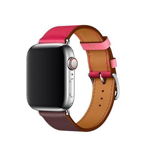 Apple Rose / 38mm Apple Watch Series 5 4 3 2 Band, Leather Single Tour Strap, Bracelet iWatch 38mm, 40mm, 42mm, 44mm - US Fast Shipping