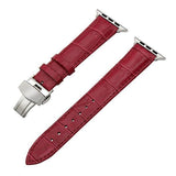 Apple Rose / 38mm Faux Leather Watchband for 38mm 40mm 42mm 44mm iWatch Apple Watch Series 4 3 2 1 Band Butterfly Buckle Strap Bracelet