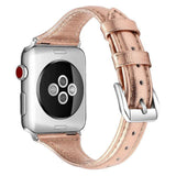 Apple rose gold / 38-mm Band for Apple Watch Leather Bnad 38mm 42mm 40mm 44mm Rose Gold Silver Strap For Apple Watch Bracelet Series 4 3 2 1 For Women