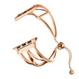 Apple Rose gold / 38mm / 40mm Apple Watch Series 5 4 3 2 Band, Rose Gold Stainless Steel Bangle Cuff Bracelet Double bead buckle 38mm, 40mm, 42mm, 44mm