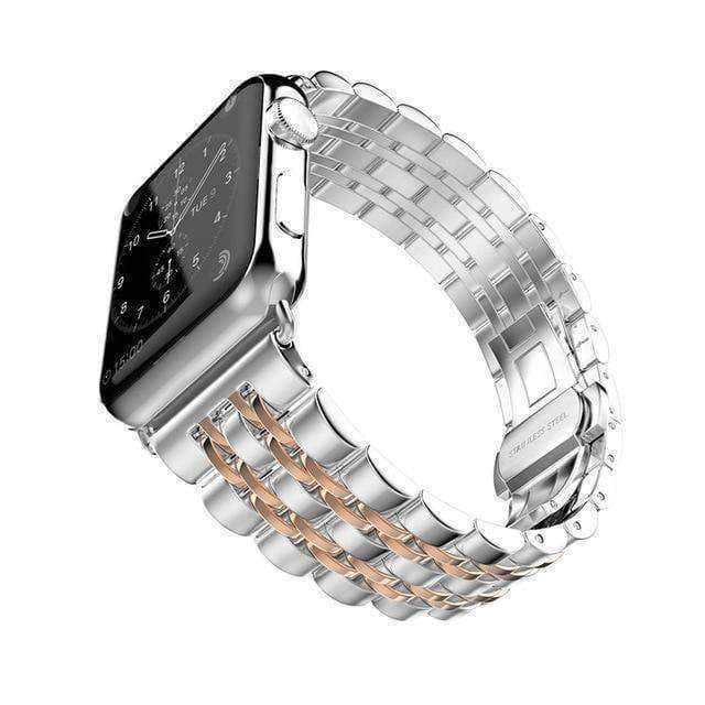 Apple Rose Gold / 38mm / 40mm Apple Watch Series 5 4 3 2 Band, Stainless Steel Rolex Style Strap, Links Watchband Smart Watch Metal Bracelet 38mm, 40mm, 42mm, 44mm