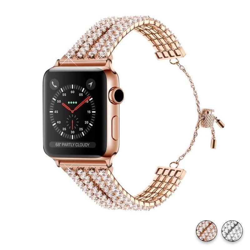 Apple Rose Gold / 38mm / 40mm Apple Watch Series 5 4 3  Band, Luxury Bling Cuff Diamond iwatch Strap For Women 38mm, 40mm, 42mm, 44mm