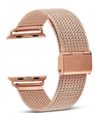 Apple Rose Gold / 38mm Apple Watch Series 5 4 3 2 Band, Milanese style, Stainless Steel Woven Sport Watchband fits 38mm, 40mm, 42mm, 44mm