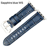 Apple Sapphire blue WS / For Apple Watch 38mm Watchbands genuine cow leather watch strap for Apple Watch Band 42mm 38mm series 4 1 iwatch 4 44mm 40mm  watch bracelet