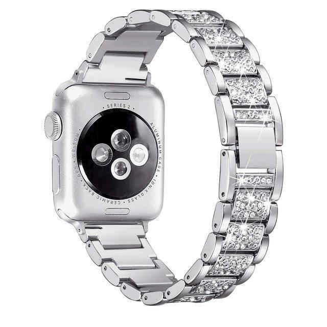 Apple silver / 38mm/40mm Apple Watch bling band, women Diamond rhinestone stainless steel strap bracelet, iWatch series 5 4 3 , 40mm 44mm 38mm 42mm