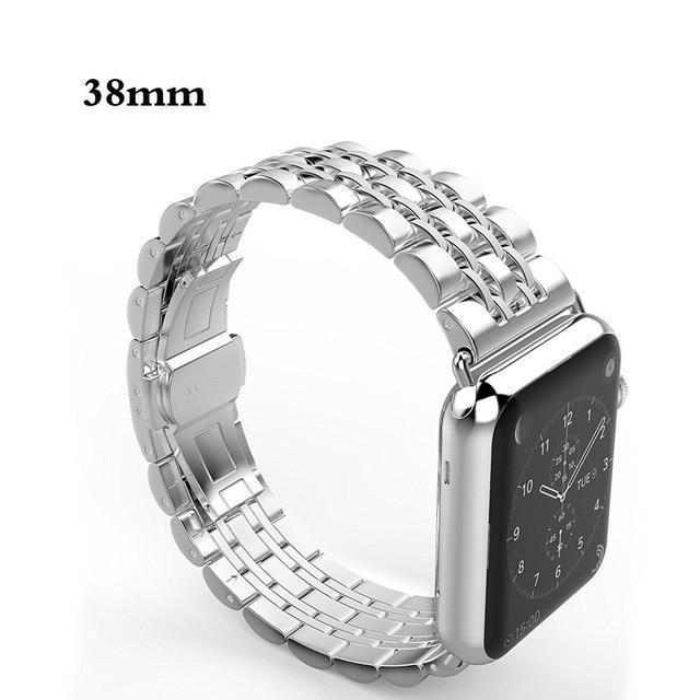 Apple silver / 38mm / 40mm Apple Watch Series 5 4 3 2 Band, Luxury metal Stainless Steel rolex Strap Bracelet Wrist Belt for iWatch 38mm, 40mm, 42mm, 44mm US Fast Shipping