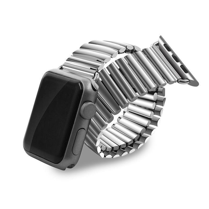 Apple Silver / 38mm Elastic Watchband Stainless Steel for Apple Watch 38mm 42mm iWatch 1/2/3/4 All Versions 40mm 44mm Metal Strap Strech Band Loop