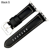 Apple Silver buckle with black leather / 42mm / 44mm Apple Watch Series 5 4 3 2 Band, Vintage Apple watch Band Tooled Leather iWatch Bracelet  42mm 38mm 38mm, 40mm, 42mm, 44mm