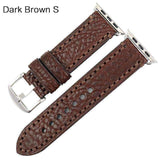 Apple Silver buckle with dark brown leather / For Apple Watch 42mm Apple Watch Band, Genuine Cow Leather Strap With Adapter Fits  44mm/ 40mm/ 42mm/ 38mm Series 1 2 3 4 Black iWatch Bracelet Watchband