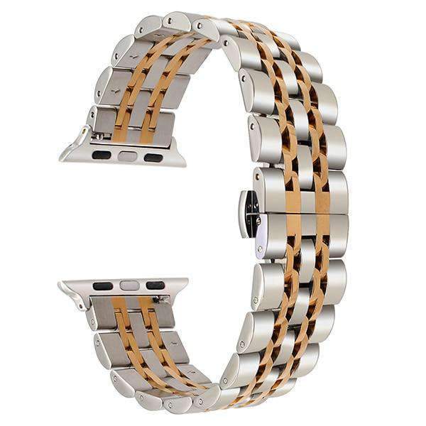 Apple Silver Rose Gold / 38mm Apple watch band link sport strand Stainless Steel Watchband for iWatch  44mm/ 40mm/ 42mm/ 38mm Series 1 2 3 4  Bracelet strap Black Rose Gold Silver