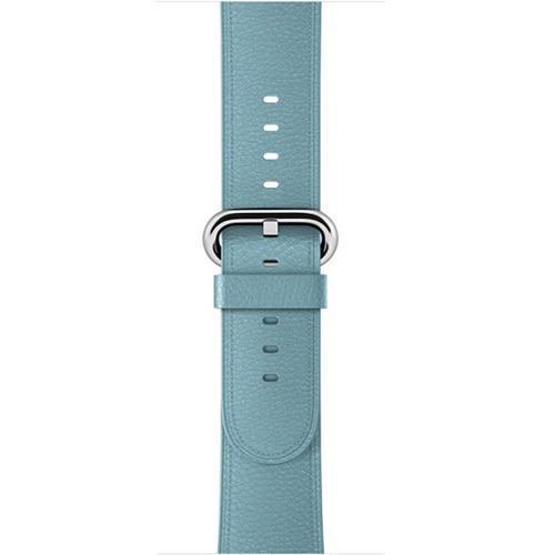 Apple Sky Blue / 42 mm Leather Strap For Apple Watch Band 42mm 38mm iwatch 4/3 Bracelet 44mm 40mm bracelet Stainless Steel Classic Buckle Watchband, USA Fast Shipping