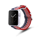 Apple Striped flag / 42mm / 44mm Apple Watch Series 5 4 3 2 Band, Nylon Rainbow Sport Smart Watch Strap 38mm, 40mm, 42mm, 44mm