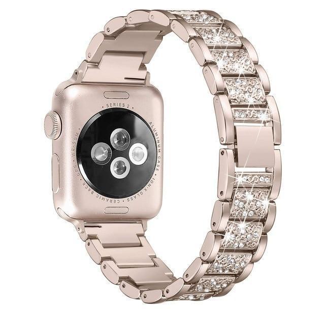Apple Two Tone / 38mm/40mm Apple Watch bling band, women Diamond rhinestone stainless steel strap bracelet, iWatch series 5 4 3 , 40mm 44mm 38mm 42mm