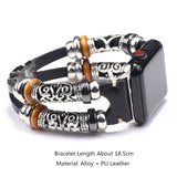 Apple Vintage PU Leather Embossed Ornament Wristband For Apple Watch Series 4/3 Replacement Bracelet Strap For Women Men Accessories