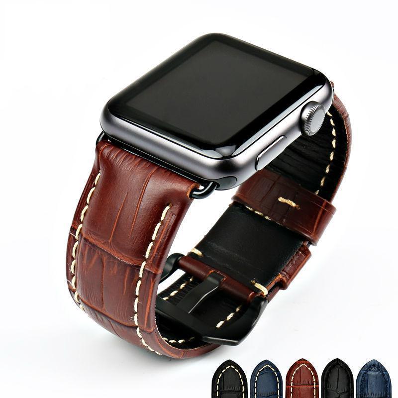 Apple Watchbands genuine cow leather watch strap for Apple Watch Band 42mm 38mm series 4 1 iwatch 4 44mm 40mm  watch bracelet