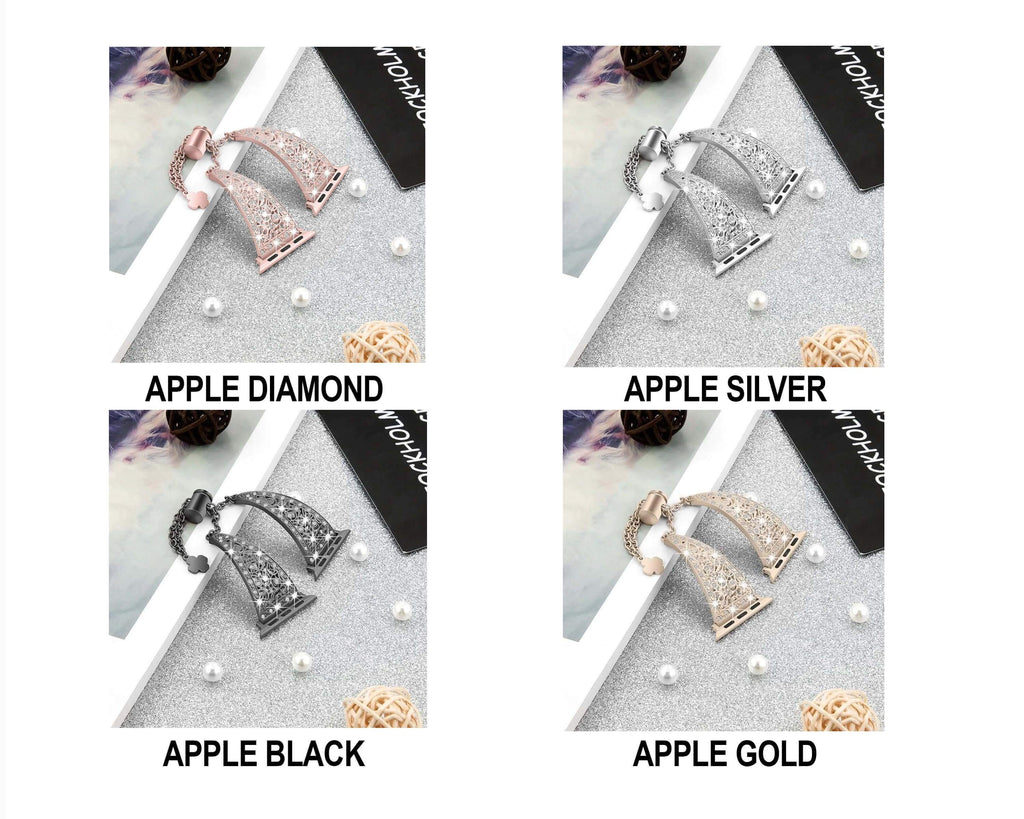 Apple Women Diamond Band For Apple Watch Series 5 4 3 2 1 stainless steel strap for iWatch 38mm 42mm 40mm 44mm Bracelet Wristband