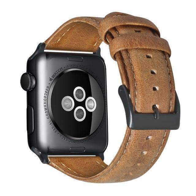 Apple Yellow / for 38mm size Apple watch band mens Genuine Leather Wax Oil Skin band bracelet for Apple Watch Series 1 2 3 4 Watchband Replacement Strap Men 44mm/ 40mm/ 42mm/ 38mm