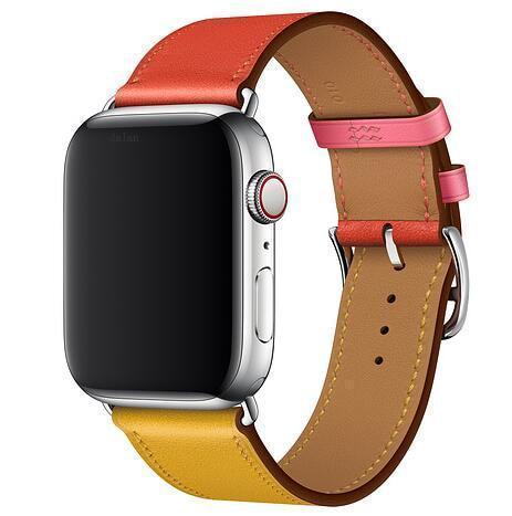 Apple yellow rose / for 38mm and 40mm High quality Leather loop for iWatch 4 40mm 44mm Sports Strap Single Tour band for Apple watch 42mm 38mm Series 1&2&3