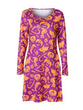 Halloween Print Crew Neck Dress