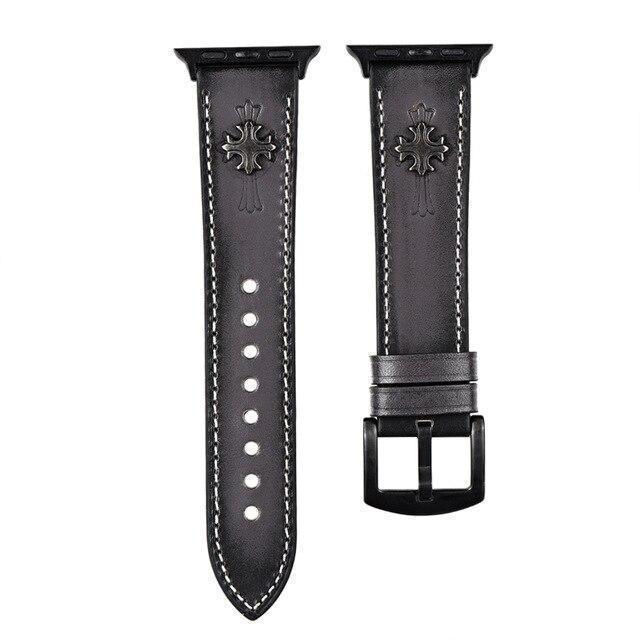 Home Black A / 44mm Size Leather strap for Apple watch band 5 4 3 2 1 44mm 40mm iwatch correa 42mm 38mm 3 2 high quality Bracelet for Apple watch Accessories