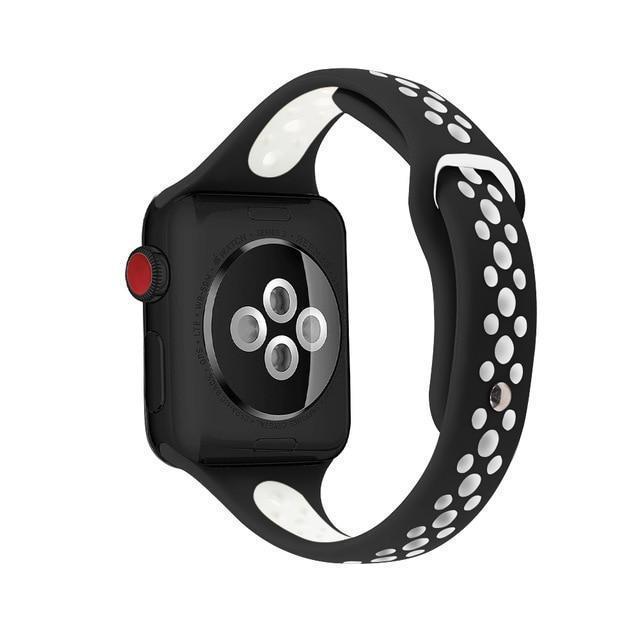 Home Black white / 38mm / 40mm Slim strap For Apple Watch 5 band 40mm 44mm iWatch Band 38mm 42mm Breathable sport silicone bracelet Apple watch 5 4 3 2 1 38 40 44