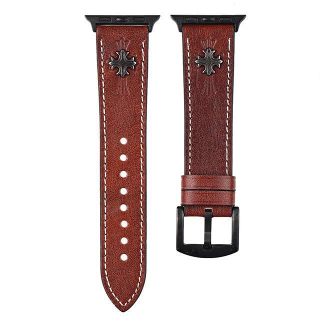 Home Brown A / 44mm Size Leather strap for Apple watch band 5 4 3 2 1 44mm 40mm iwatch correa 42mm 38mm 3 2 high quality Bracelet for Apple watch Accessories
