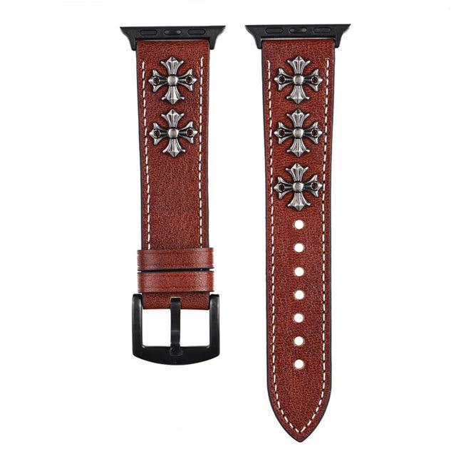 Home Brown B / 44mm Size Leather strap for Apple watch band 5 4 3 2 1 44mm 40mm iwatch correa 42mm 38mm 3 2 high quality Bracelet for Apple watch Accessories