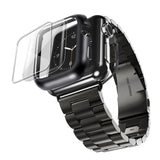 Home China / black / 38mm Stainless Steel case+Strap For Apple Watch band 44mm/40mm apple watch 5 4 3 band iwatch band 42mm/38mm Bracelet watchband+film