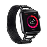 Home China / Black / 44mm series 5 4 Milanese loop diamond strap for Apple watch band 44mm 40mm apple watch 4 5 3 stainless steel link bracelet iwatch band 42mm 38mm