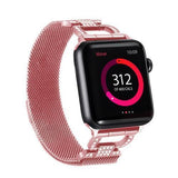Home China / Rose Pink / 44mm series 5 4 Milanese loop diamond strap for Apple watch band 44mm 40mm apple watch 4 5 3 stainless steel link bracelet iwatch band 42mm 38mm