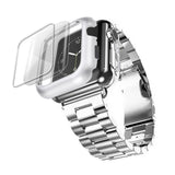 Home China / silver / 38mm Stainless Steel case+Strap For Apple Watch band 44mm/40mm apple watch 5 4 3 band iwatch band 42mm/38mm Bracelet watchband+film