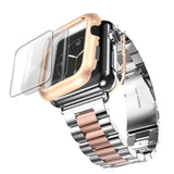Home China / silver rose gold / 38mm Stainless Steel case+Strap For Apple Watch band 44mm/40mm apple watch 5 4 3 band iwatch band 42mm/38mm Bracelet watchband+film
