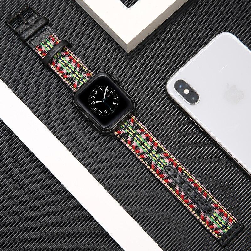 Home Fabric&leather strap for apple watch 5/4/3/2/1 apple watch band 44mm 40mm 42mm 38mm iwatch bracelet high quality Accessories