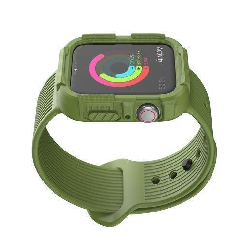 Home green / 38mm/40mm series 4 Anti fall case+strap for apple watch band 44mm 40mm Silicone Protector cover+bracelet for iwatch Apple watch 4 5 Accessories