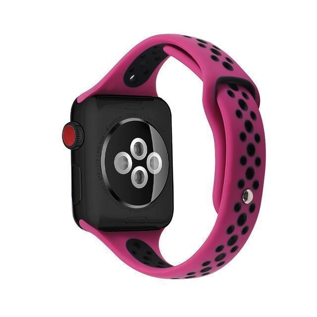 Home purple black / 38mm / 40mm Slim strap For Apple Watch 5 band 40mm 44mm iWatch Band 38mm 42mm Breathable sport silicone bracelet Apple watch 5 4 3 2 1 38 40 44