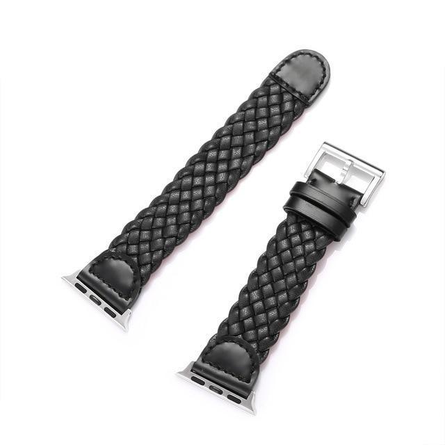 Weave Genuine Leather Belt Band Double  for Apple Watch