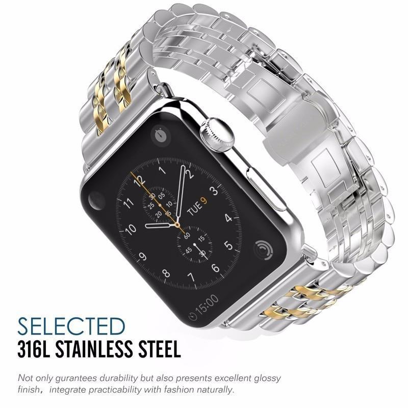 Metal Link Stainless Steel Strap For Apple Watch - 4 Colors