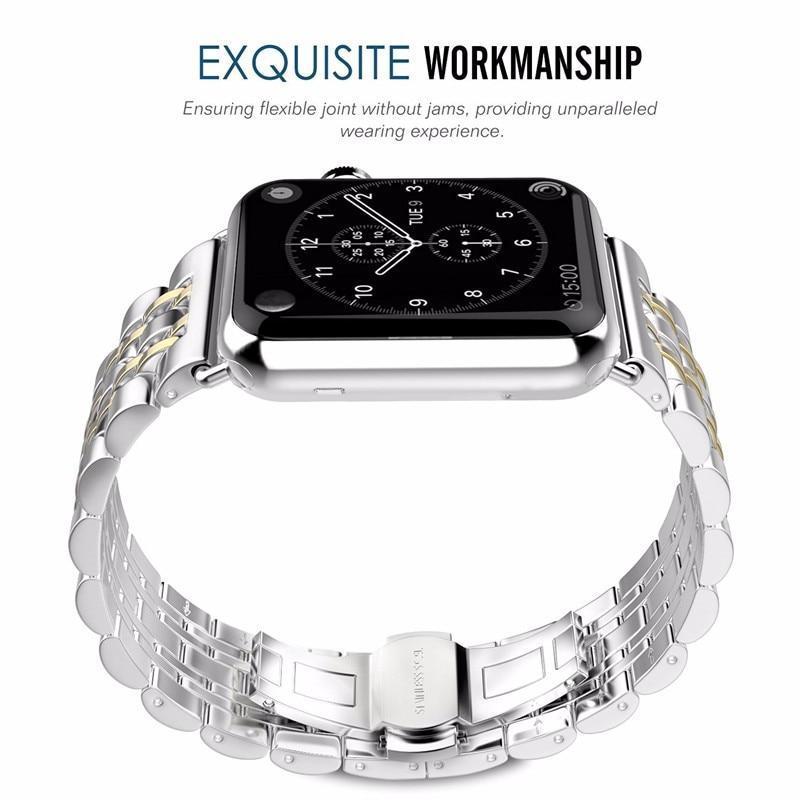 Metal Link Stainless Steel Strap For Apple Watch - 4 Colors